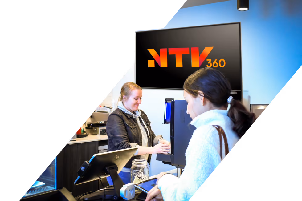 An NTV360 digital signage screen live in a local venue